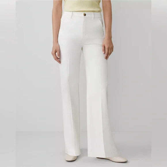 NWT Ann Taylor Weekend Collection Wide Leg Trouser Jean in Sateen